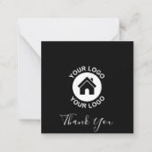 ビジネスカスタムロゴおよびメッセージサンキューカード ノートカード (正面)