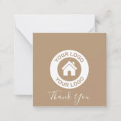 ビジネスカスタムロゴおよびメッセージサンキューカード ノートカード (正面)