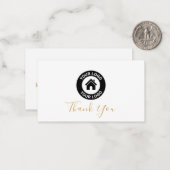 ビジネスカスタムロゴおよびメッセージサンキューカード ノートカード (正面/裏面インサイチュ)