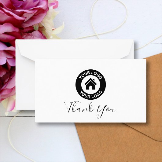ビジネスカスタムロゴおよびメッセージサンキューカード ノートカード