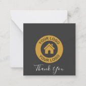 ビジネスカスタムロゴおよびメッセージサンキューカード ノートカード (正面)