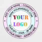 ビジネスカスタムロゴおよび文字ラウンドラベル ラベル (デザイン2)