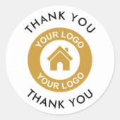 ビジネスカスタムロゴとありがとうご文字 ラウンドシール (正面)