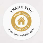 ビジネスカスタムロゴとありがとうご文字 ラベル (デザイン1)