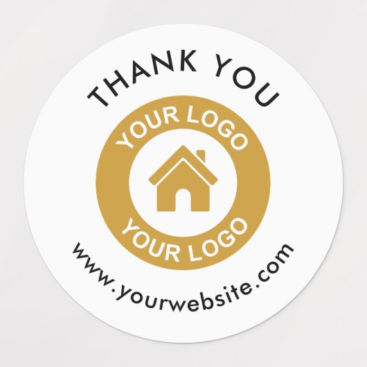 ビジネスカスタムロゴとありがとうご文字 ラベル (デザイン1)