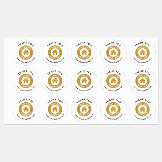 ビジネスカスタムロゴとありがとうご文字 ラベル (シート)