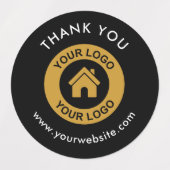ビジネスカスタムロゴとありがとうご文字 ラベル (デザイン1)