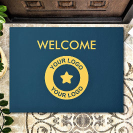 ビジネスカスタムロゴとウェルカム文字 ドアマット