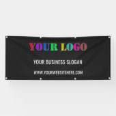 ビジネスカスタムロゴと文字のプロモーション用バナー 横断幕 (横)