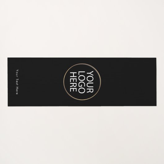 ビジネスカスタムロゴと文字 | 背面と前面の黒 ヨガマット (裏面(横))