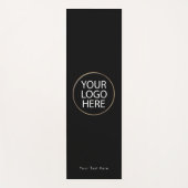 ビジネスカスタムロゴと文字 | 背面と前面の黒 ヨガマット (正面)