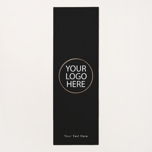 ビジネスカスタムロゴと文字 | 背面と前面の黒 ヨガマット (裏面)