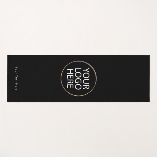 ビジネスカスタムロゴと文字 | 背面と前面の黒 ヨガマット (正面(横))