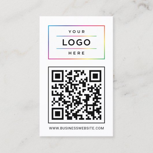 ビジネスカスタムロゴとWebサイトQRコード 名刺 (正面)