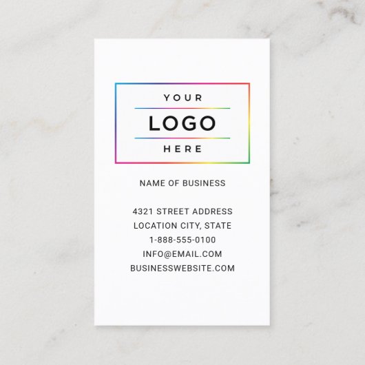 ビジネスカスタムロゴとWebサイトQRコード 名刺 (裏面)