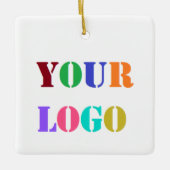 ビジネスカスタムロゴのクリスマスオーナメント セラミックオーナメント (正面)