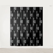 ビジネスカスタムロゴのステップとリピート背景ブラック タペストリー (正面)