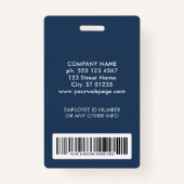 ビジネスカスタムロゴのフォトバーコード従業員ID バッジ (裏面)
