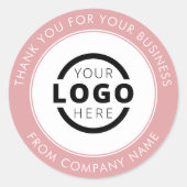 ビジネスカスタムロゴのプロモーションありがとうピンク ラウンドシール (正面)