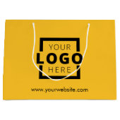 ビジネスカスタムロゴのプロモーションイエローショッピング ラージペーパーバッグ (正面)