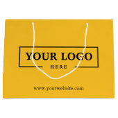 ビジネスカスタムロゴのプロモーションイエローショッピング ラージペーパーバッグ (正面)