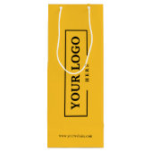 ビジネスカスタムロゴのプロモーションイエローショッピング ワインギフトバッグ (裏面)