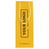 ビジネスカスタムロゴのプロモーションイエローショッピング ワインギフトバッグ (正面)