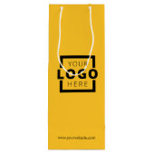 ビジネスカスタムロゴのプロモーションイエローショッピング ワインギフトバッグ (裏面)