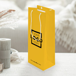 ビジネスカスタムロゴのプロモーションイエローショッピング ワインギフトバッグ