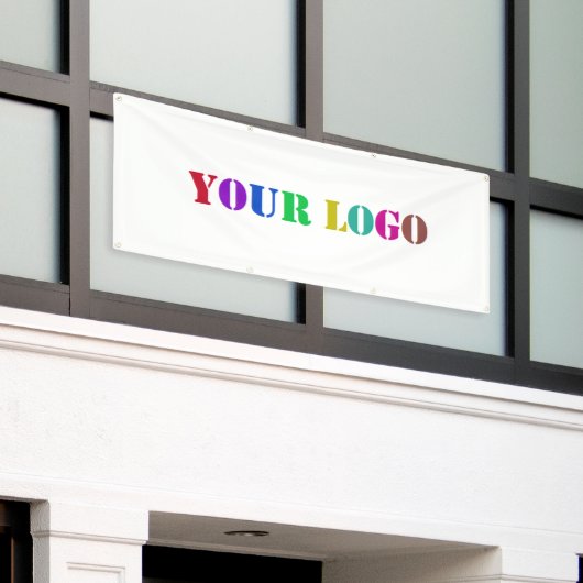 ビジネスカスタムロゴのプロモーション会社バナー 横断幕 (ビルの外側)