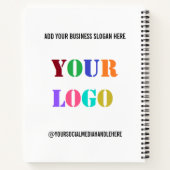 ビジネスカスタムロゴのプロモーション用ソーシャルメディア名 ノートブック (裏面)