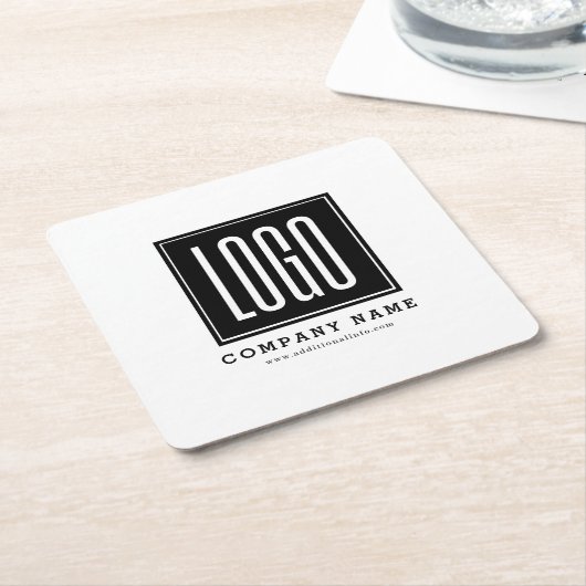 ビジネスカスタムロゴのプロモーション スクエアペーパーコースター (アングル)
