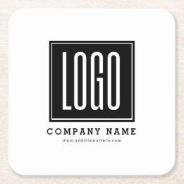 ビジネスカスタムロゴのプロモーション スクエアペーパーコースター