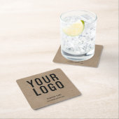 ビジネスカスタムロゴのプロモーションKraft紙ルック スクエアペーパーコースター (インサイチュ)