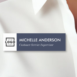 ビジネスカスタムロゴの基本スタッフBlue 名札