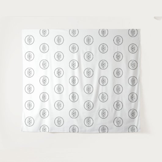 ビジネスカスタムロゴの手順と繰り返し タペストリー (正面(横))