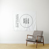 ビジネスカスタムロゴの追加文字背景テンプレート タペストリー (インサイチュ(横))