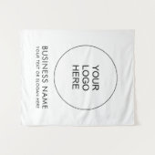 ビジネスカスタムロゴの追加文字背景テンプレート タペストリー (正面(横))