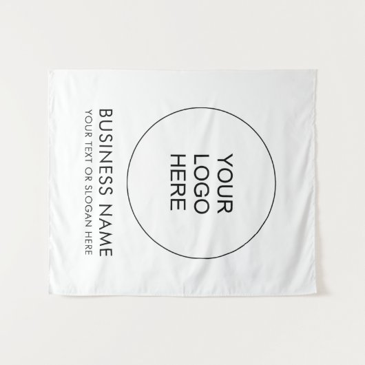 ビジネスカスタムロゴの追加文字背景テンプレート タペストリー (正面(横))