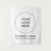 ビジネスカスタムロゴの追加文字背景テンプレート タペストリー (正面)