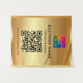 ビジネスカスタムロゴの追加文字背景テンプレート タペストリー (正面(横))