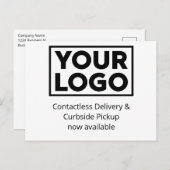 ビジネスカスタムロゴの配信とカードサイドピックアップ 案内ポストカード (正面/裏面)