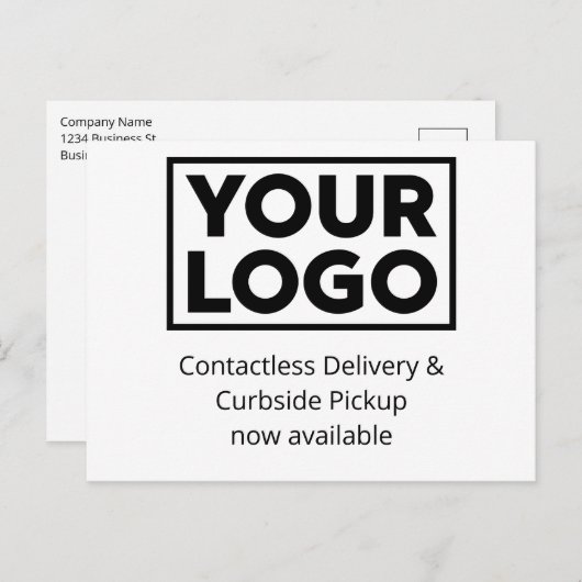 ビジネスカスタムロゴの配信とカードサイドピックアップ 案内ポストカード (正面/裏面)