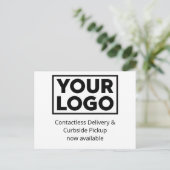 ビジネスカスタムロゴの配信とカードサイドピックアップ 案内ポストカード (スタンド正面)