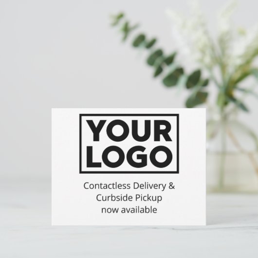 ビジネスカスタムロゴの配信とカードサイドピックアップ 案内ポストカード (スタンド正面)