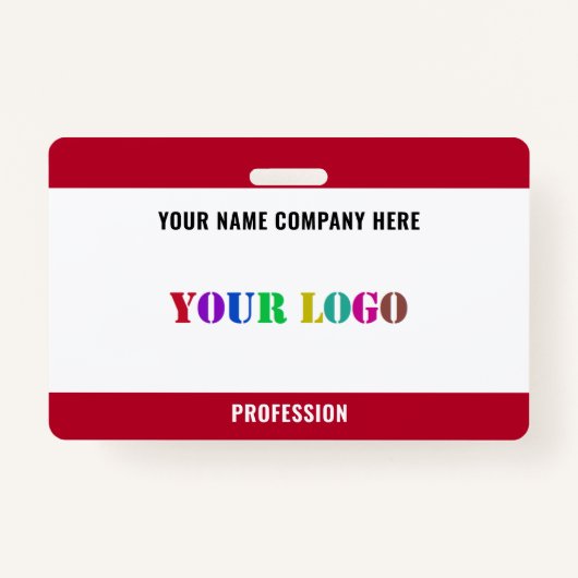 ビジネスカスタムロゴまたは写真情報名バッジ バッジ (正面)