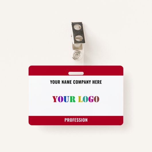 ビジネスカスタムロゴまたは写真情報名バッジ バッジ (正面クリップ)