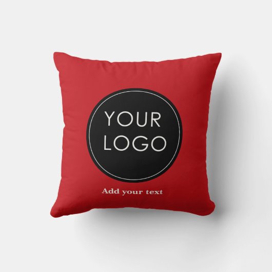 ビジネスカスタムロゴをHoliday Redにアップロード クッション (裏面)