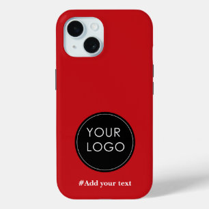 ビジネスカスタムロゴをHoliday Redにアップロード iPhone 15ケース