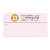 ビジネスカスタムロゴアドレスPink Shipping Labels ラベル (正面)